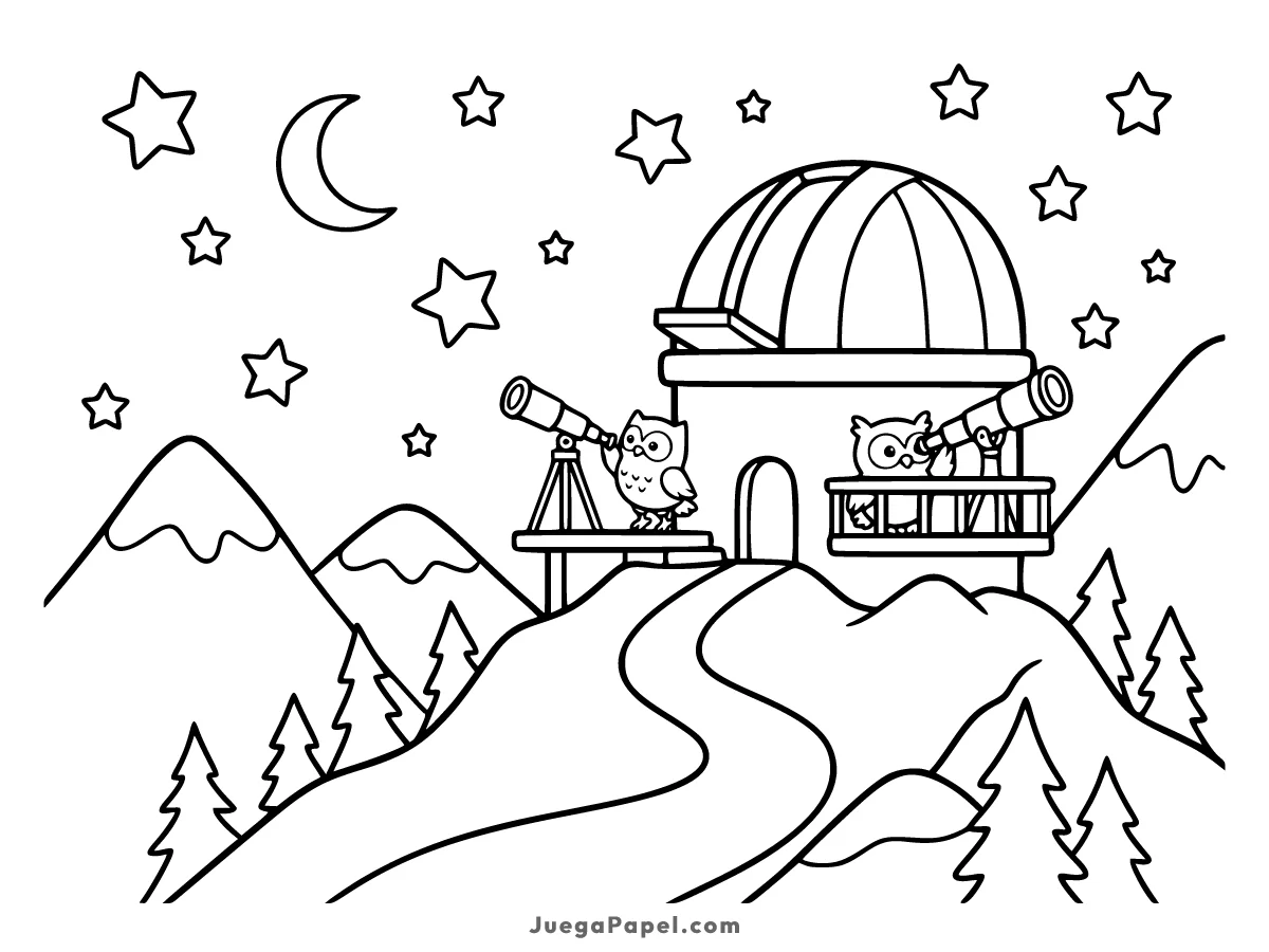 Dibujo para colorear e imprimir de Observatorio Astronómico