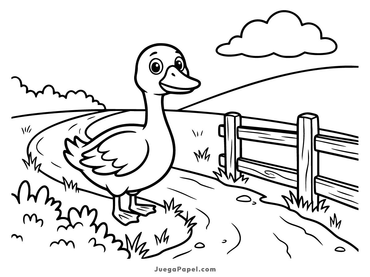 Dibujo para colorear e imprimir de Oca en el Camino