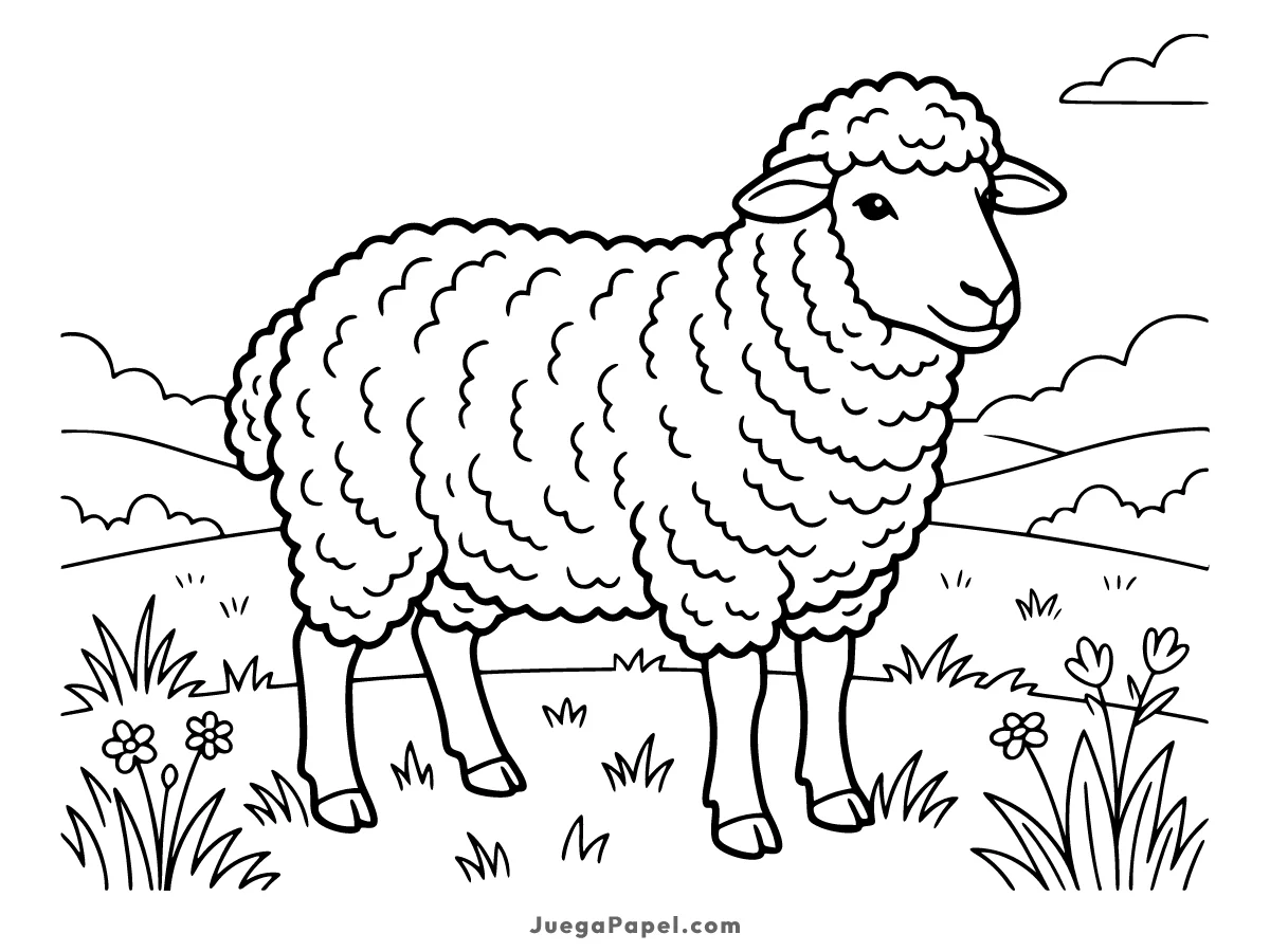 Dibujo para colorear e imprimir de Oveja Merina