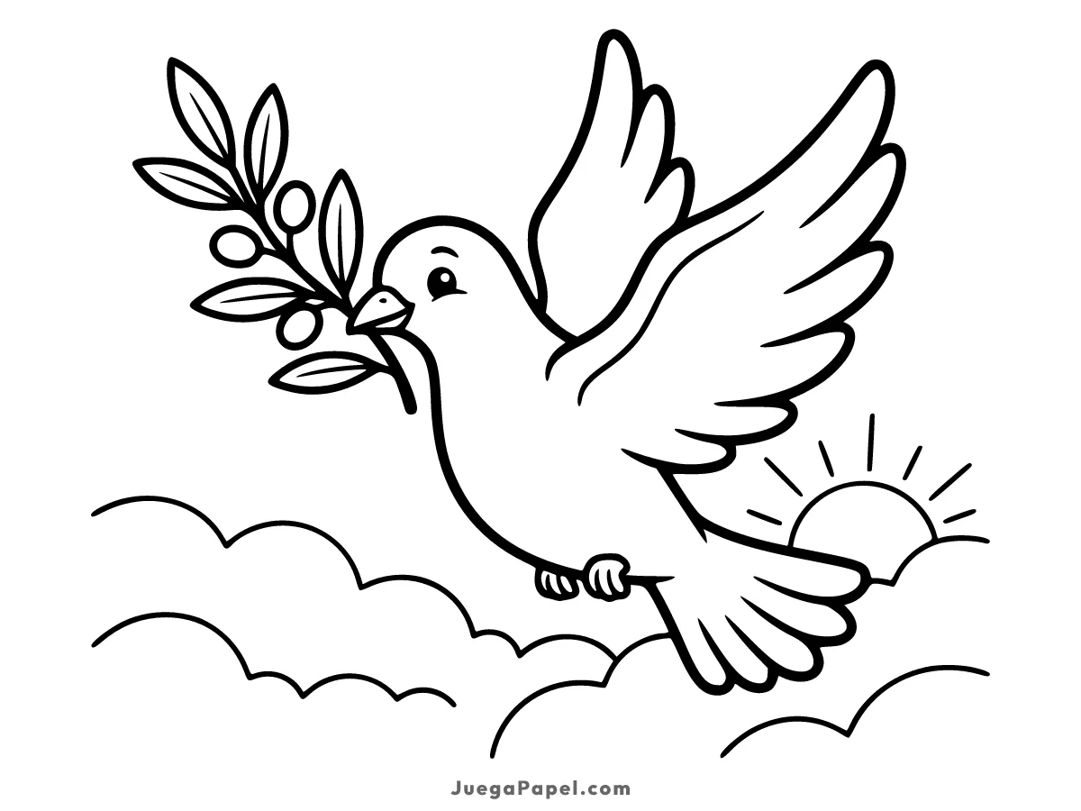 Dibujo para colorear e imprimir de Paloma de la Paz