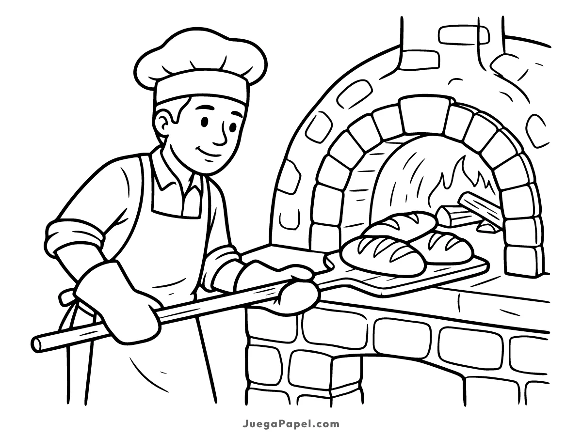 Dibujo para colorear e imprimir de Panadero