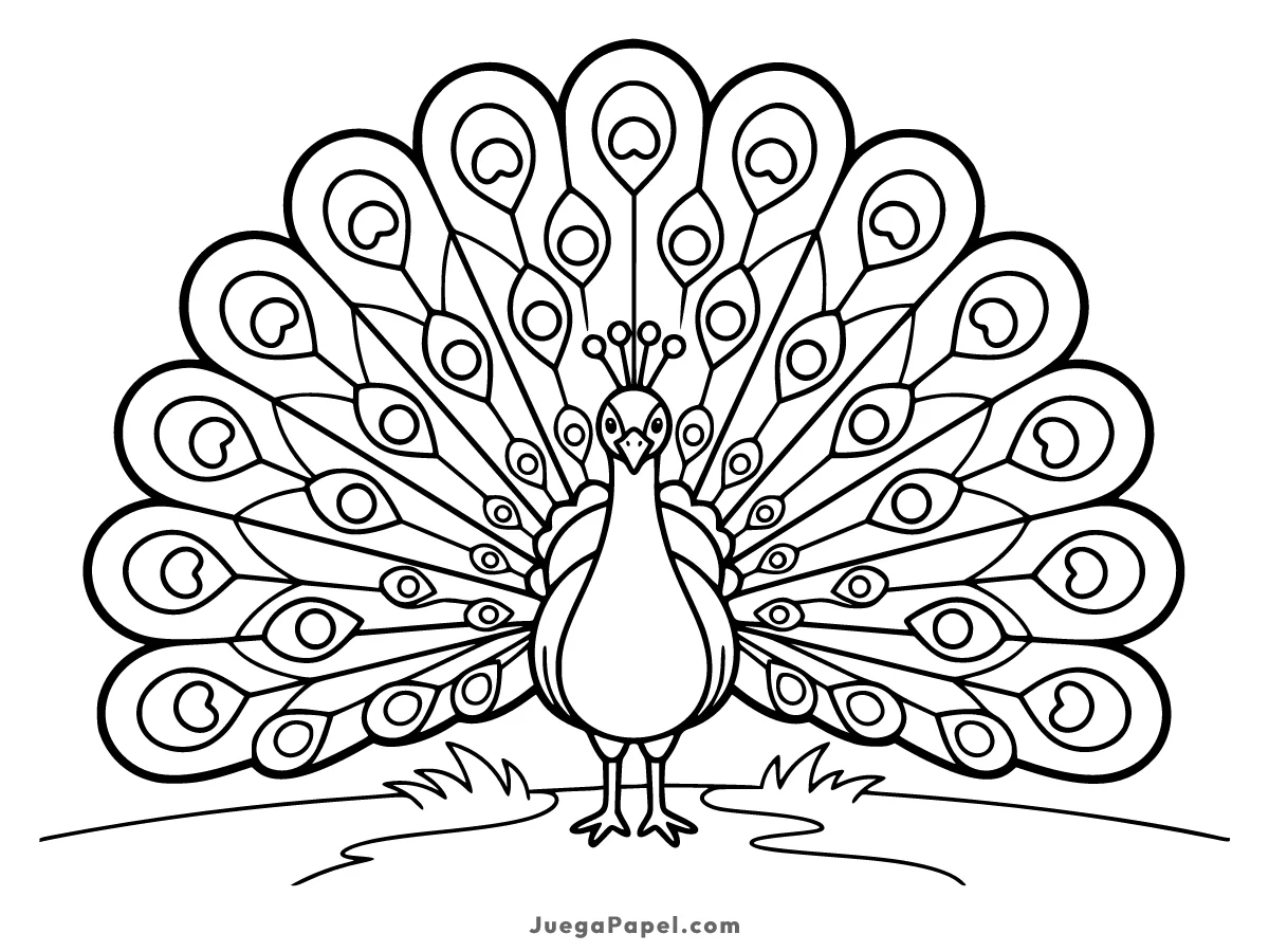 Dibujo para colorear e imprimir de Pavo Real