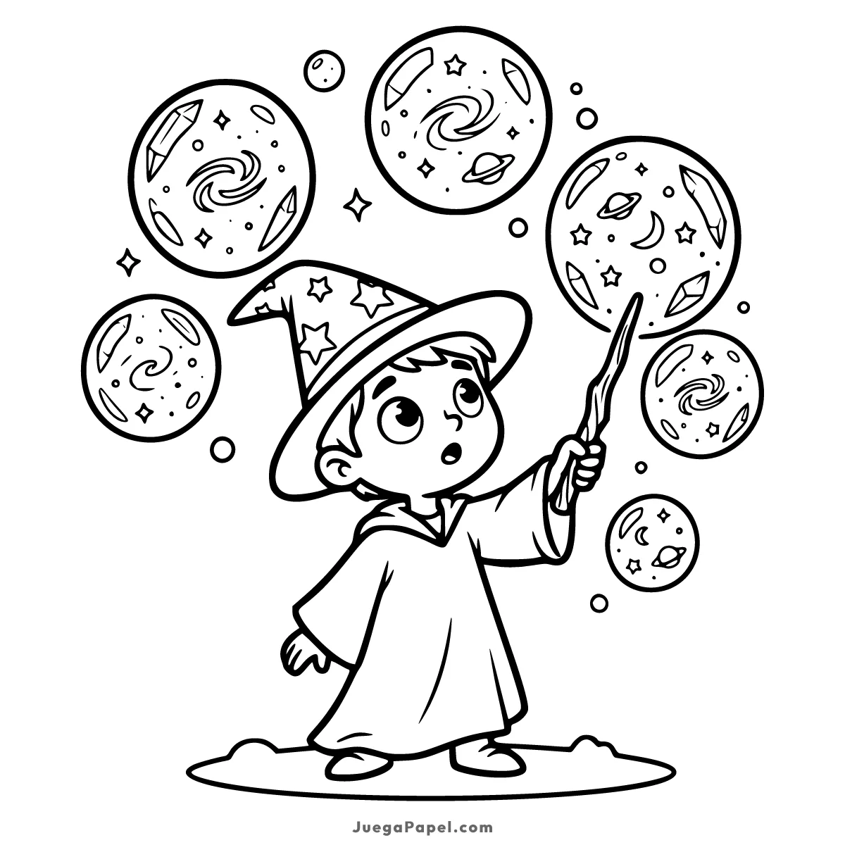 Dibujo para colorear e imprimir de Pequeño Mago Estelar