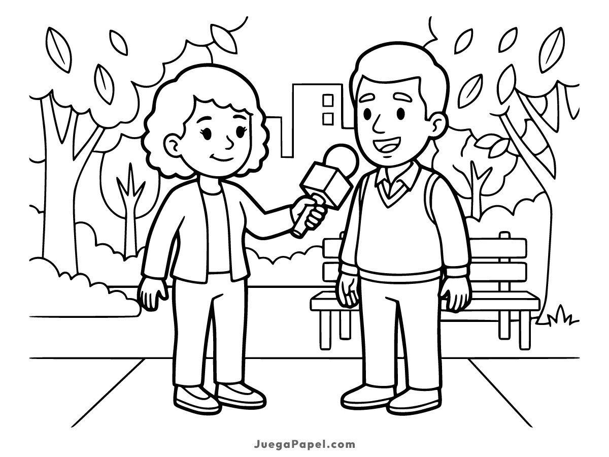 Dibujo para colorear e imprimir de Periodista