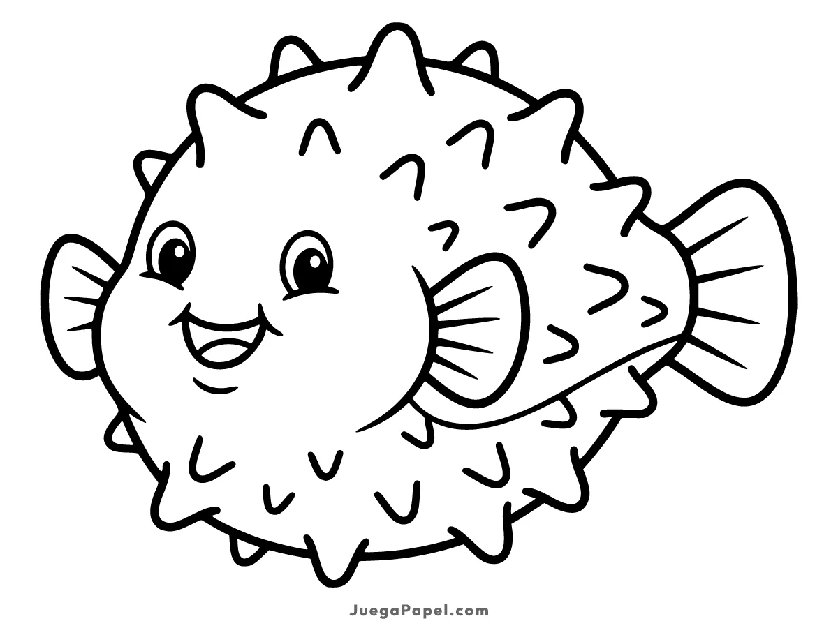 Dibujo para colorear e imprimir de Pez Globo