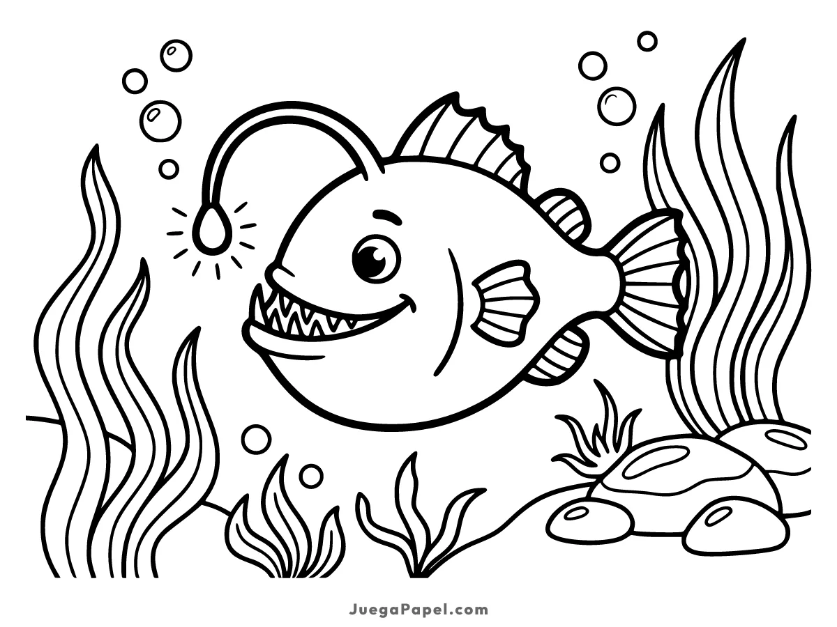 Dibujo para colorear e imprimir de Pez Linterna