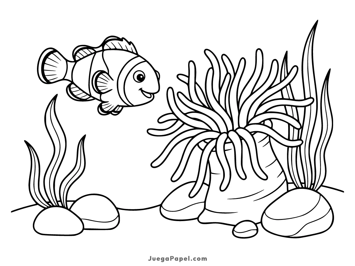 Dibujo para colorear e imprimir de Pez Payaso
