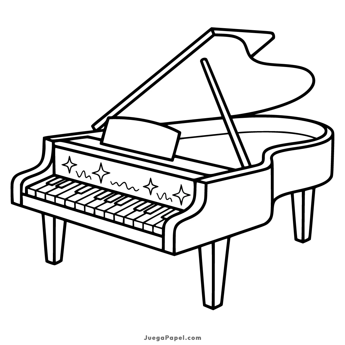 Dibujo para colorear e imprimir de Piano de Cola