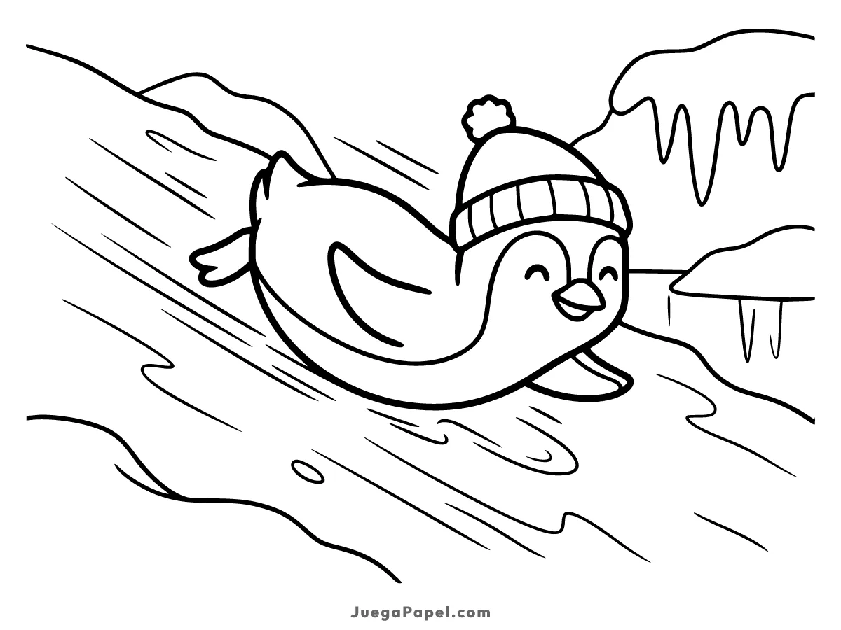 Dibujo para colorear e imprimir de Pingüino