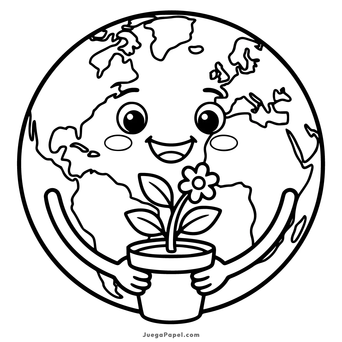 Dibujo para colorear e imprimir de Planeta Tierra