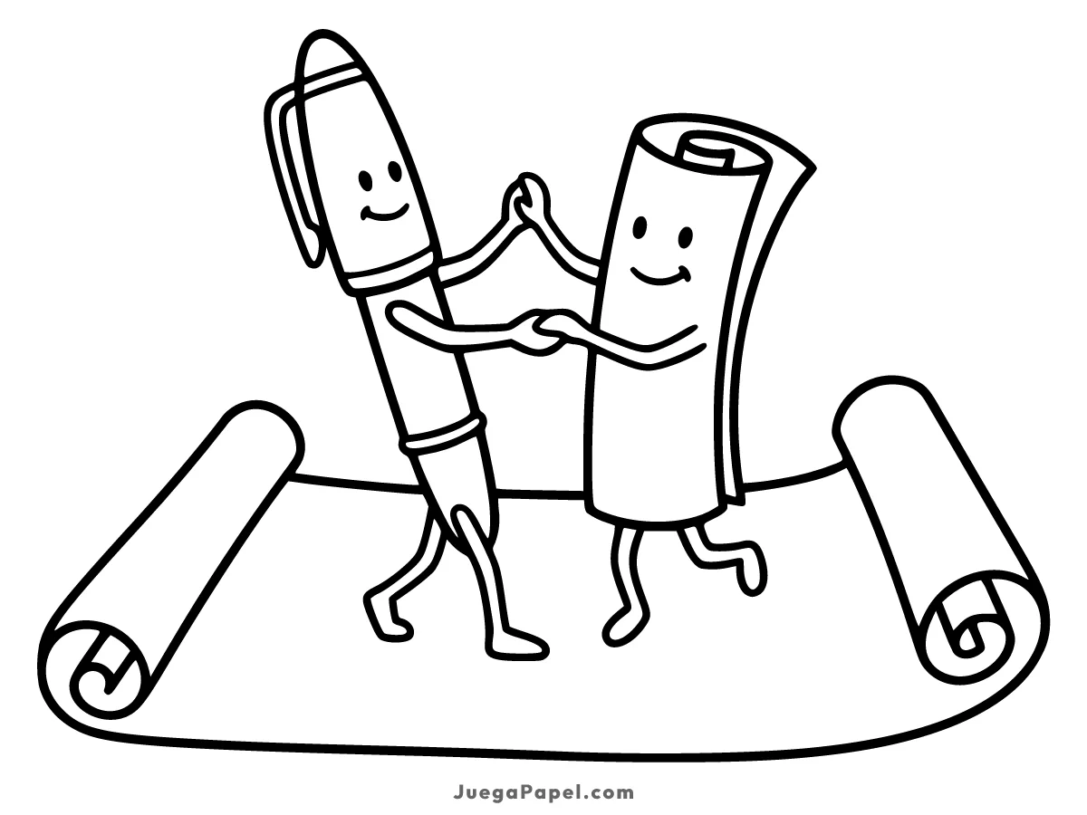 Dibujo para colorear e imprimir de Pluma y Papel Bailando
