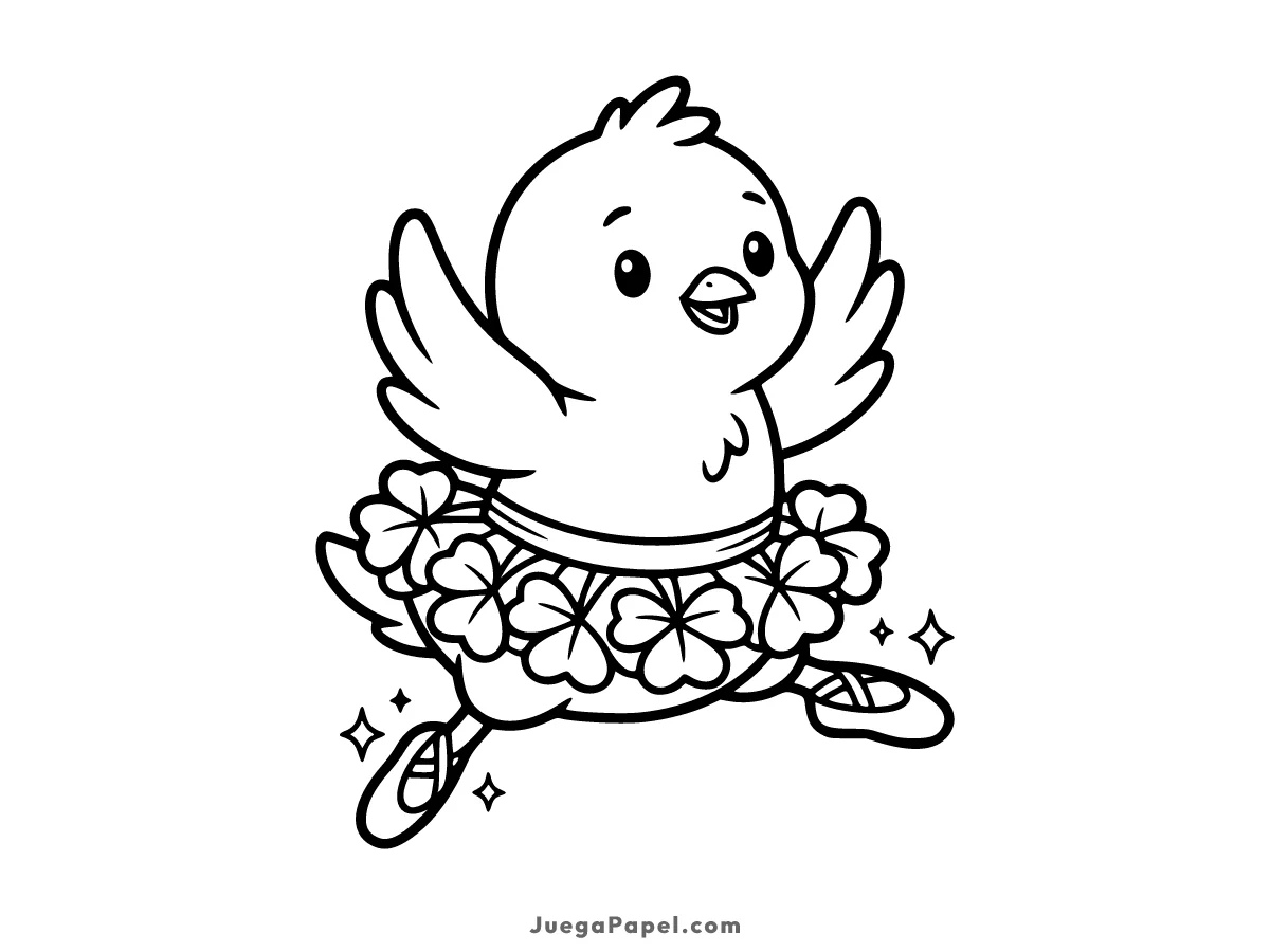 Dibujo para colorear e imprimir de Pollito Bailarín