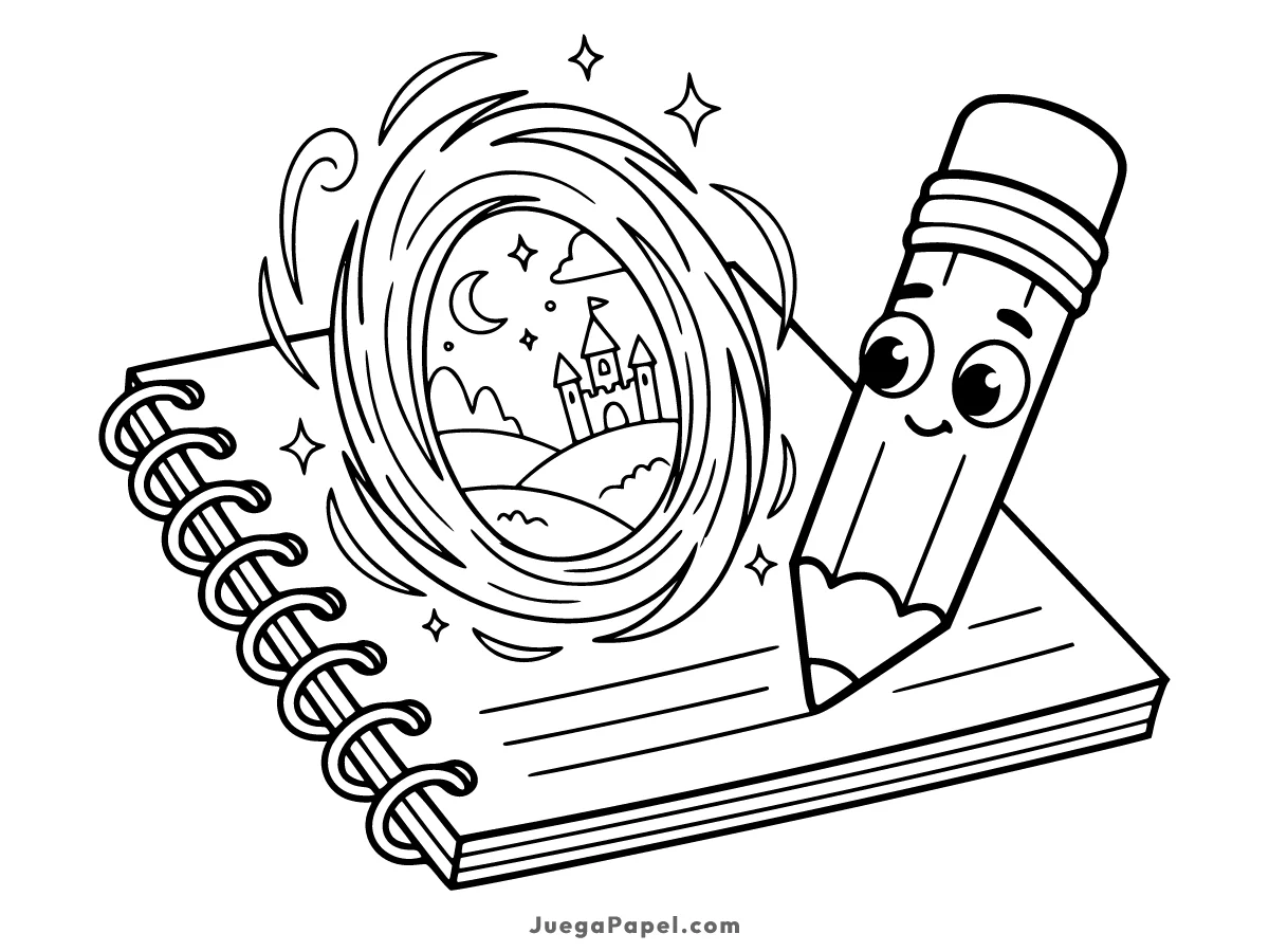 Dibujo para colorear e imprimir de Portal Mágico en Cuaderno