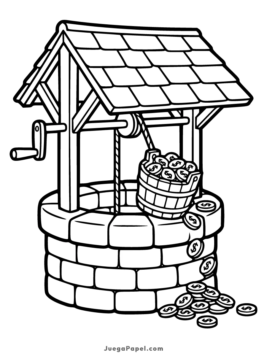 Dibujo para colorear e imprimir de Pozo de Los Deseos
