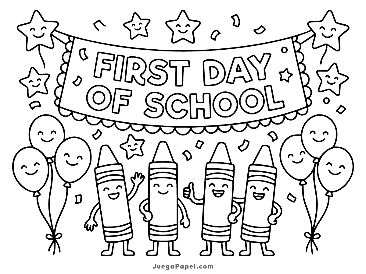 Dibujo para colorear e imprimir de Primer Día de Clases