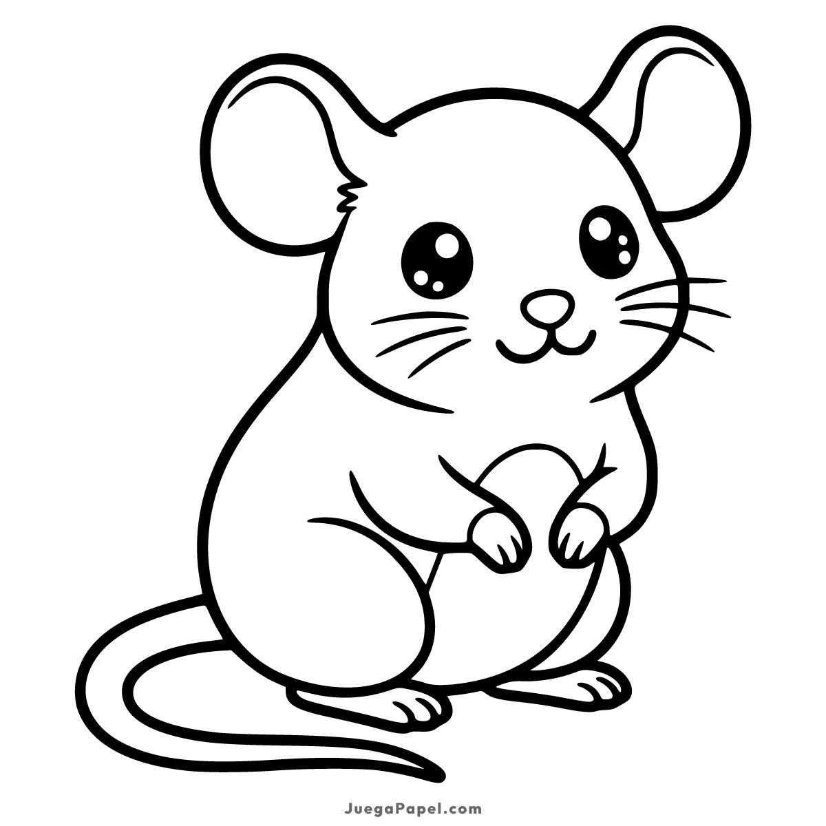 Dibujo para colorear e imprimir de Ratón tierno y simpático para colorear