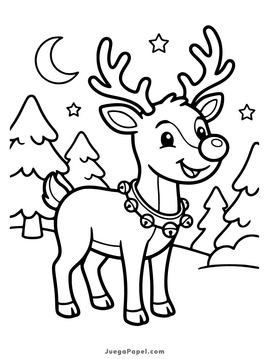 Dibujo para colorear e imprimir de Reno Rudolph