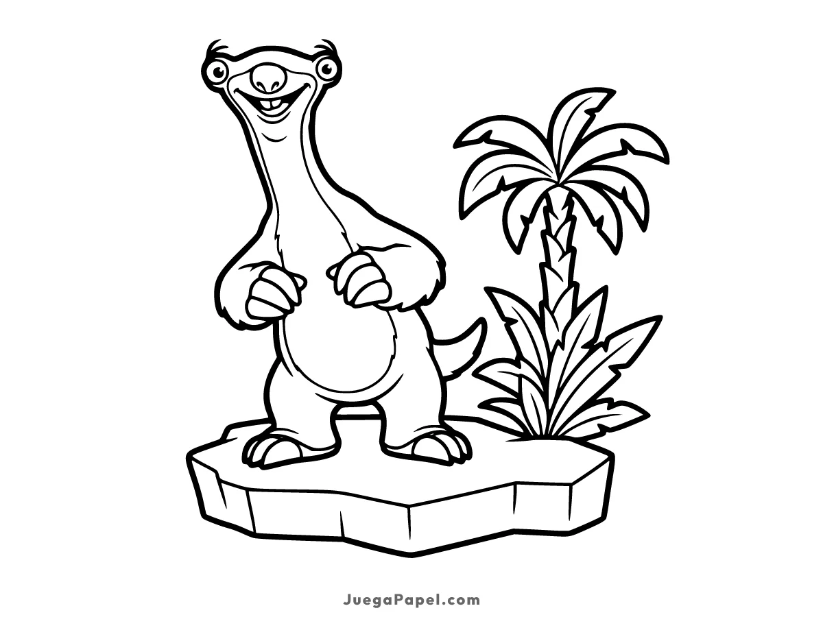 Dibujo para colorear e imprimir de Sid el Pérezoso