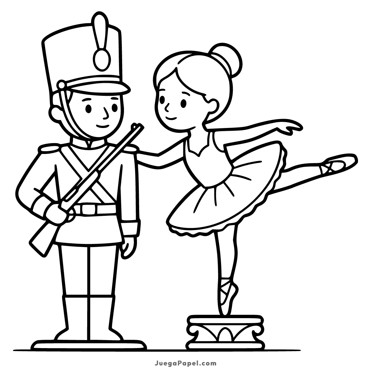 Dibujo para colorear e imprimir de Soldadito y Bailarina