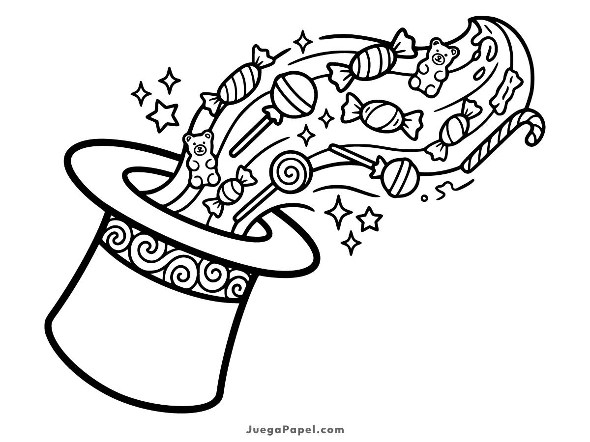 Dibujo para colorear e imprimir de Sombrero Mágico