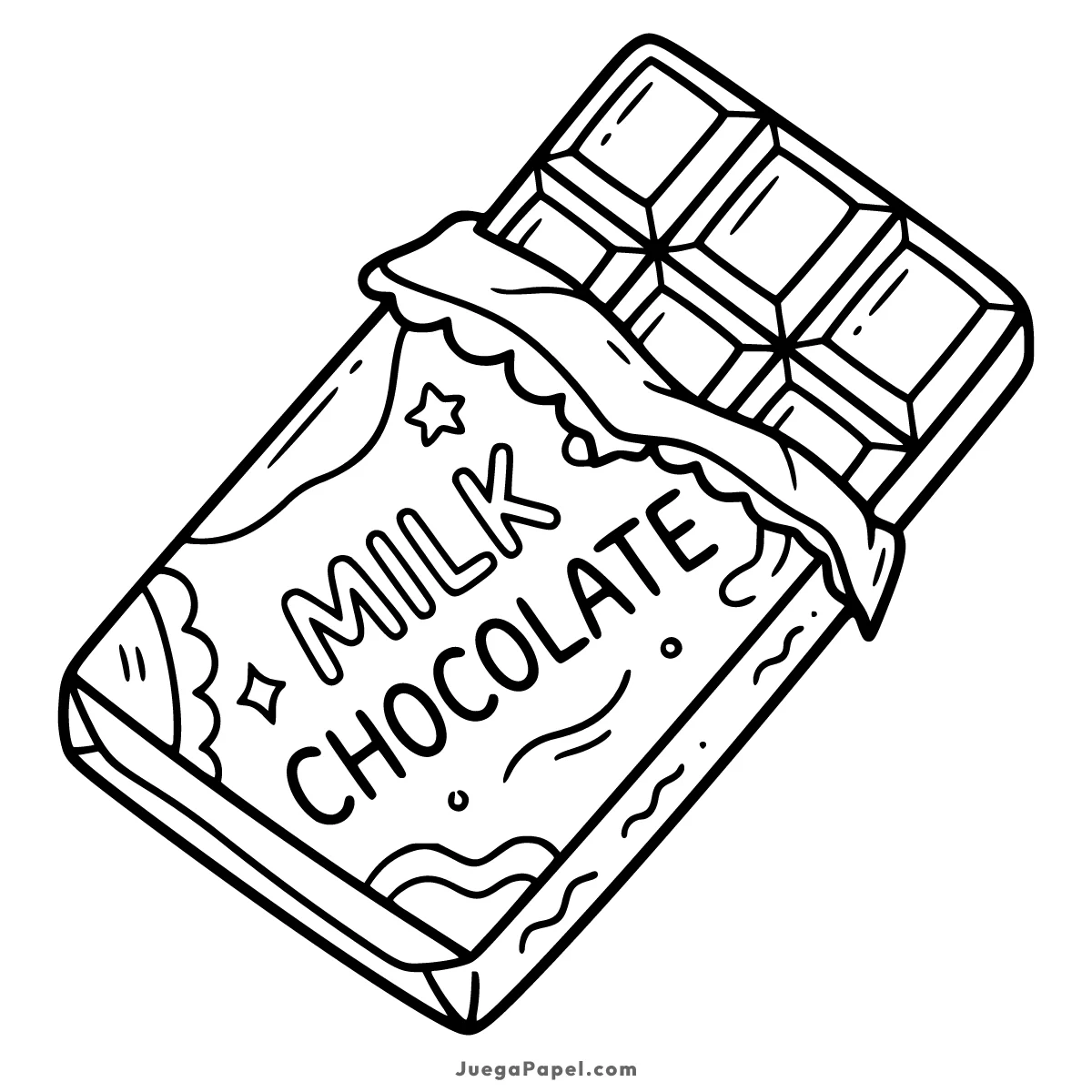 Dibujo para colorear e imprimir de Tableta de Chocolate con Leche
