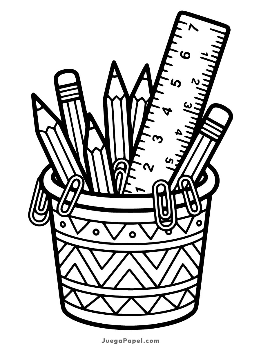 Dibujo para colorear e imprimir de Taza de Lápices