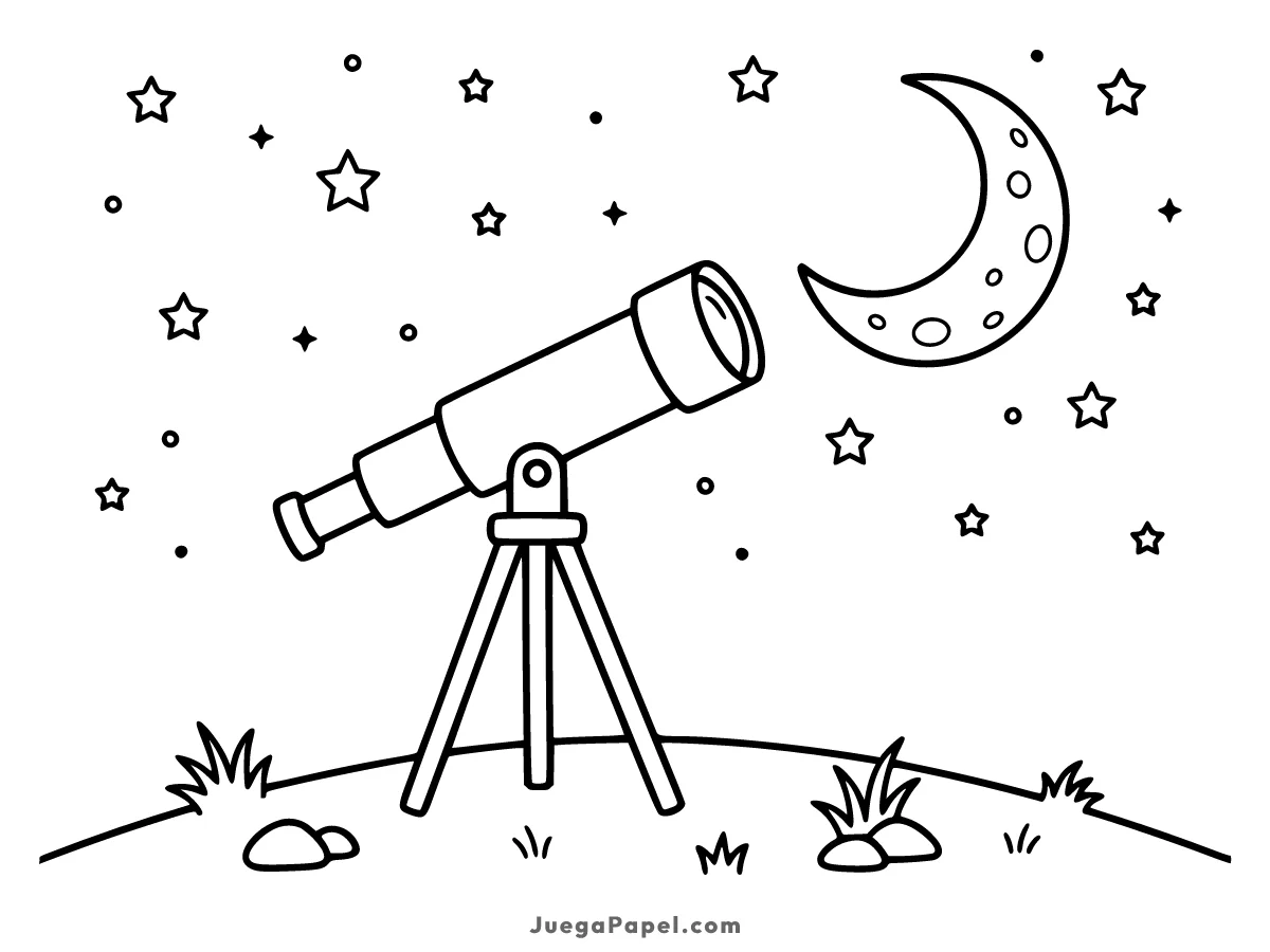 Dibujo para colorear e imprimir de Telescopio