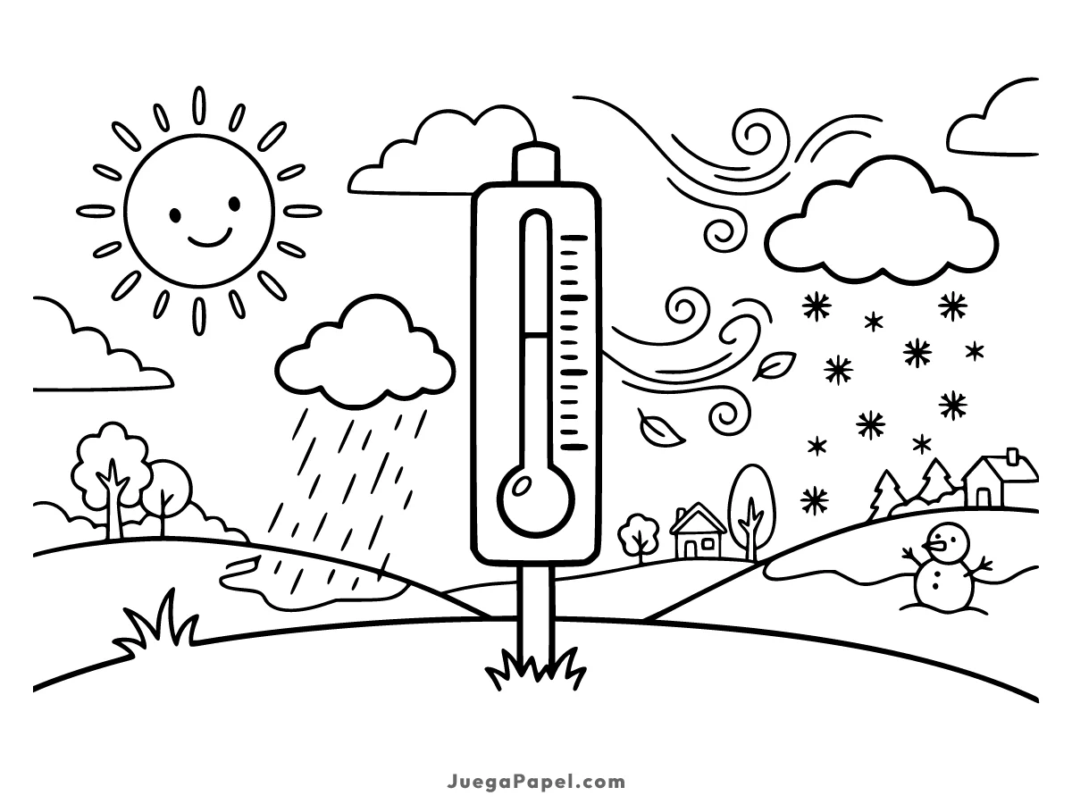 Dibujo para colorear e imprimir de Termómetro Meteorológico