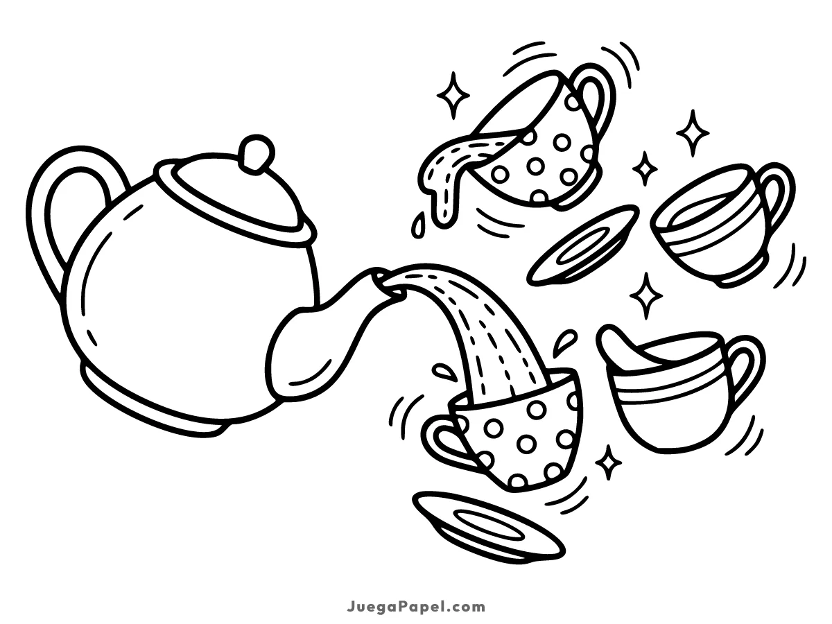 Dibujo para colorear e imprimir de Tetera Mágica