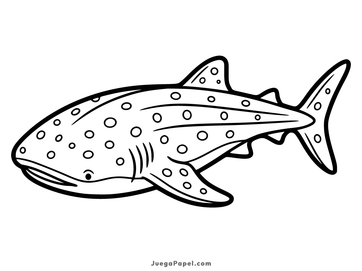 Dibujo para colorear e imprimir de Tiburón Ballena