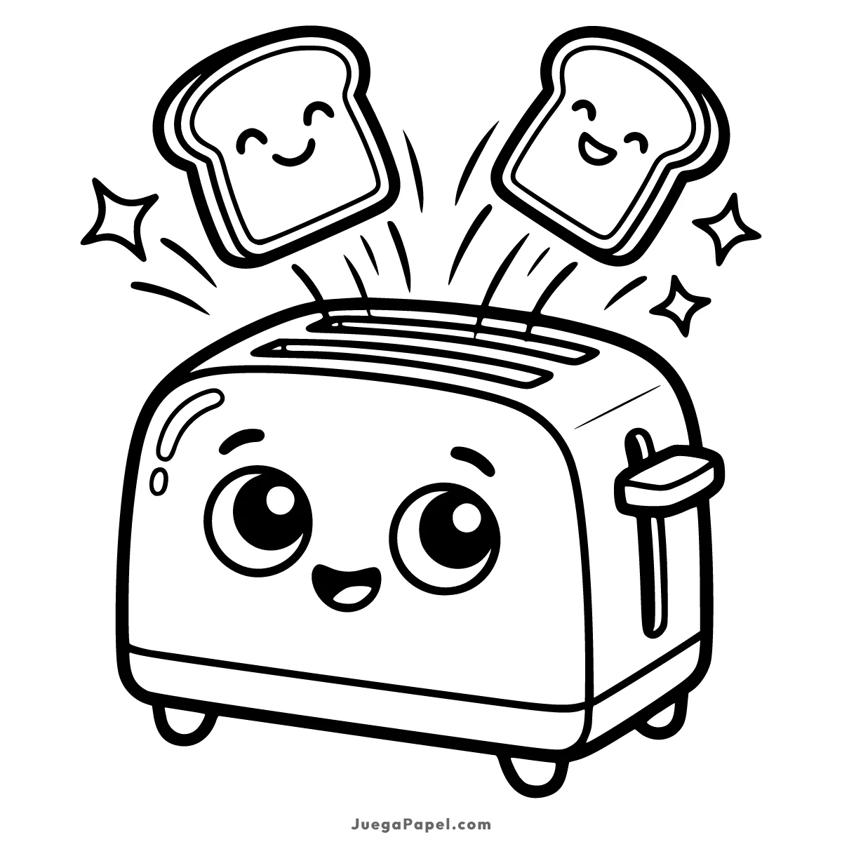 Dibujo para colorear e imprimir de Tostadora Alegre