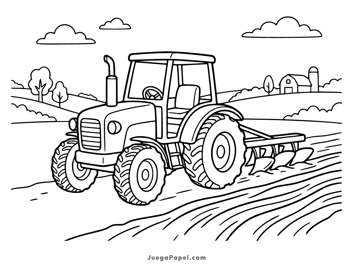 Dibujo para colorear e imprimir de Tractor
