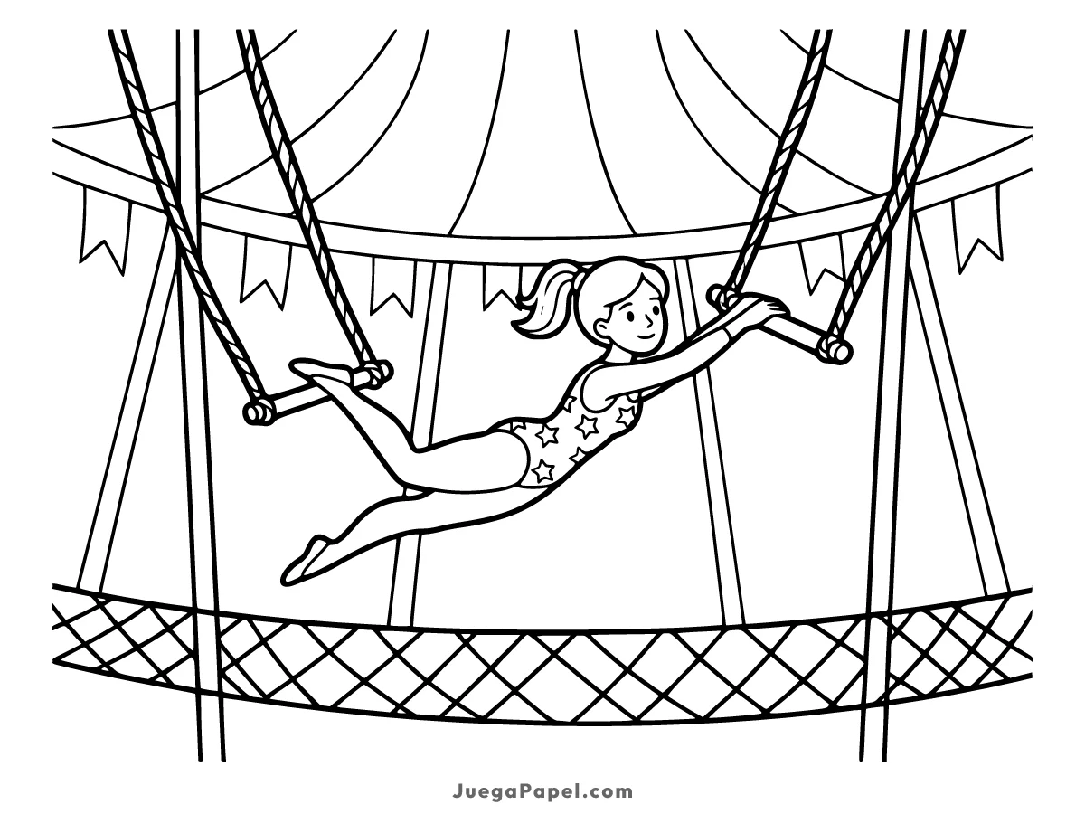 Dibujo para colorear e imprimir de Trapecista en Circo