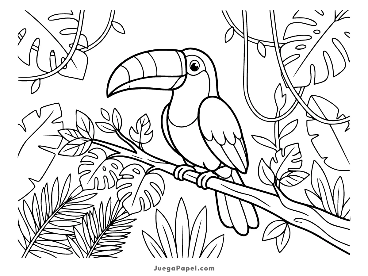 Dibujo para colorear e imprimir de Tucán