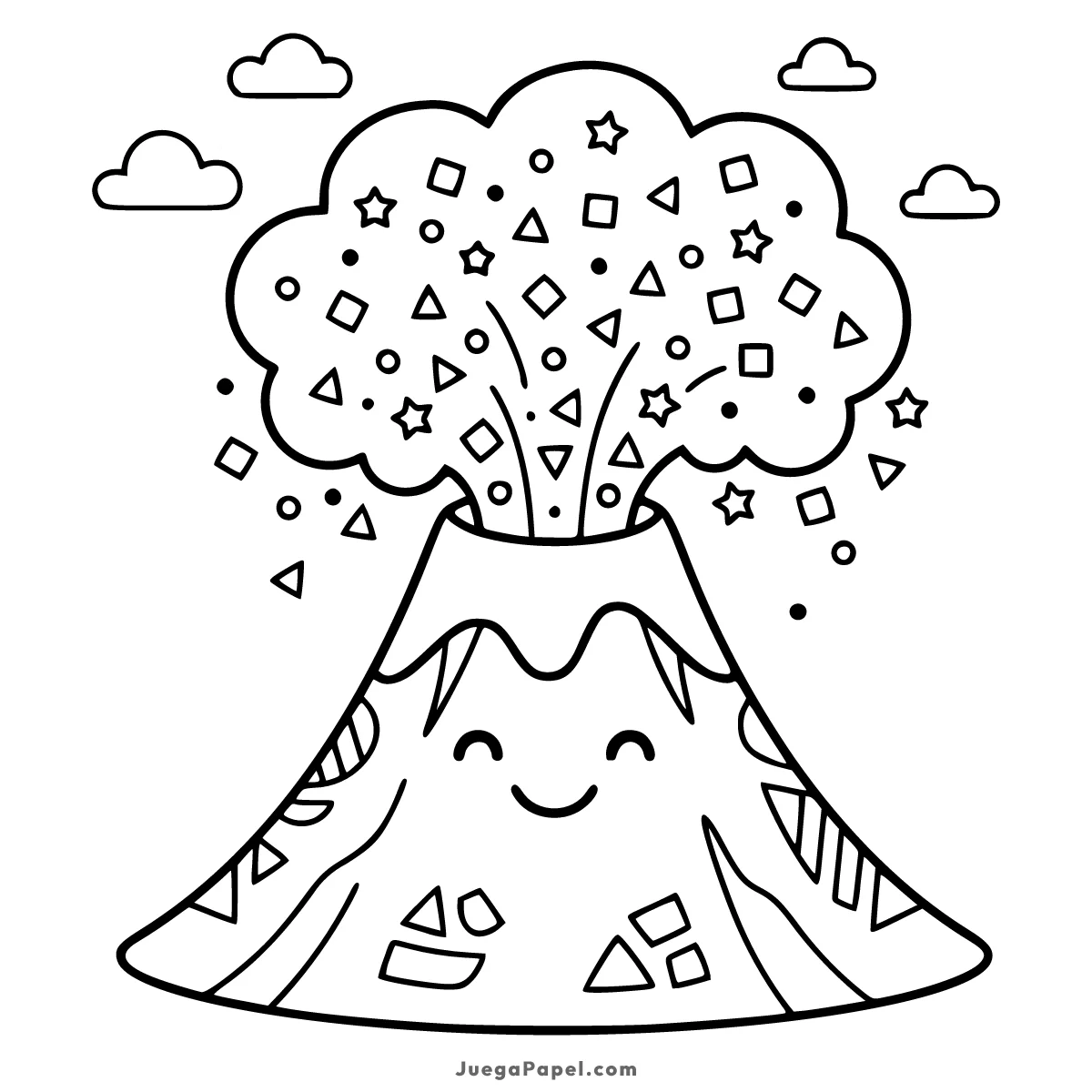 Dibujo para colorear e imprimir de Volcán Amigable